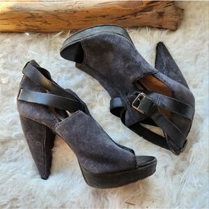 All Saints portia clog style heels gray suede